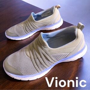 Vionic- Size 10 Jaden Slip On Sneakers. Gray/periwinkle. VG preowned condition!!